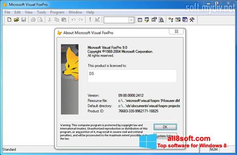 Снимка на екрана Microsoft Visual FoxPro за Windows 8