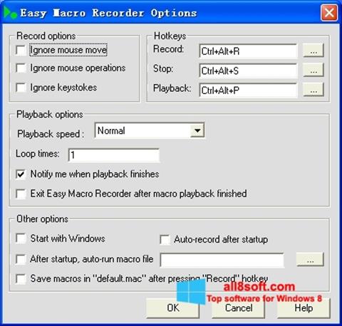 Снимка на екрана Easy Macro Recorder за Windows 8