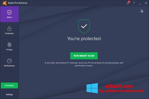 Снимка на екрана Avast! Pro Antivirus за Windows 8