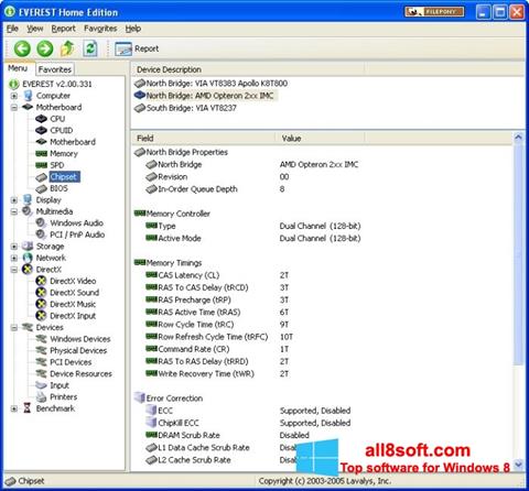 Снимка на екрана EVEREST Home Edition за Windows 8