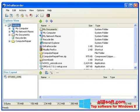 Снимка на екрана InfraRecorder за Windows 8