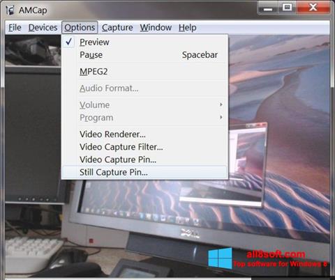 Снимка на екрана AMCap за Windows 8