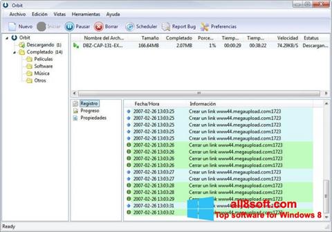 Снимка на екрана Orbit Downloader за Windows 8