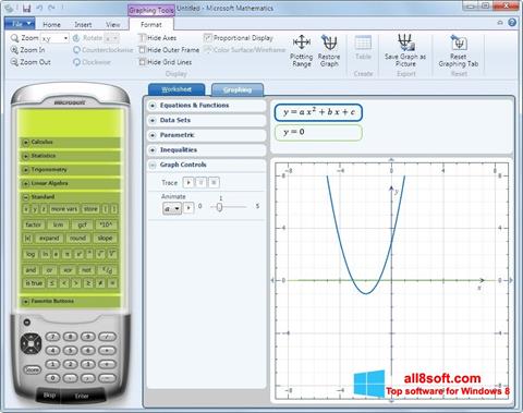Снимка на екрана Microsoft Mathematics за Windows 8