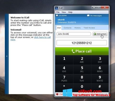 Снимка на екрана iCall за Windows 8