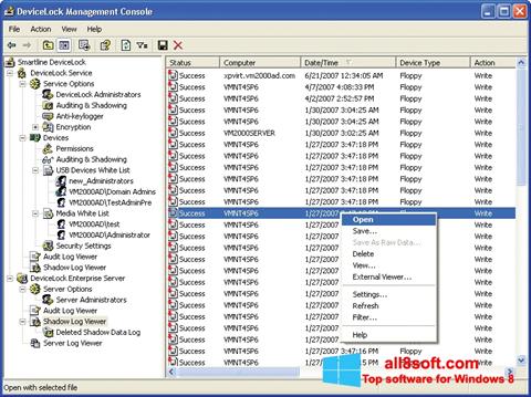 Снимка на екрана DeviceLock за Windows 8