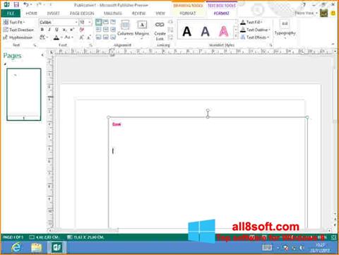 Снимка на екрана Microsoft Publisher за Windows 8