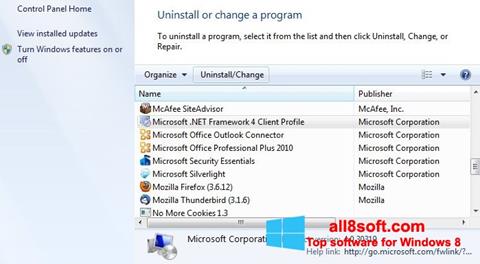 Снимка на екрана Microsoft .NET Framework за Windows 8