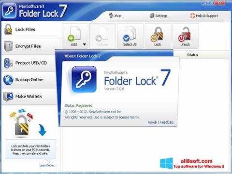Снимка на екрана Folder Lock за Windows 8